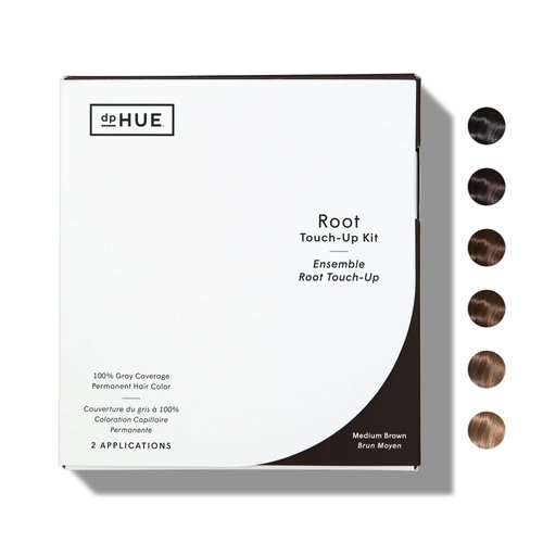dpHUE Root Touch-Up Kit, Medium Brown - Permanent Hair Color for Gray Coverage - Includes Two Applications - Paraben, SLS & SLES Sulfate Free - Leaping Bunny Certified