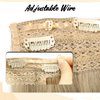 TIVBOES Wire Hair Extensions 18 inch 95g Ash Blonde to Golden Blonde and Platinum Blonde Straight Remy Hair Extensions with Invisible Fish Wire Hair Extensions Real Human Hair