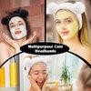 Ondder 2 Pcs Bear Ears Skincare Headbands Cure Makeup Headband Black Spa Headband for Washing Face White Face Wash Headband Facial Headband Head Band Hair Band for Makeup Cosmetic Spa Party