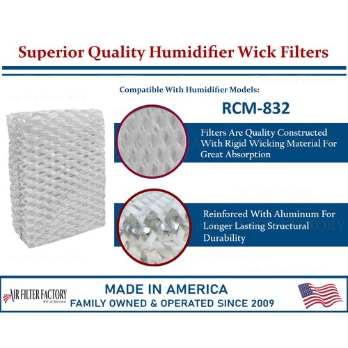 2-Pack Air Filter Factory Replacement For ReliOn RCM-832 Humidifier Wick Filters