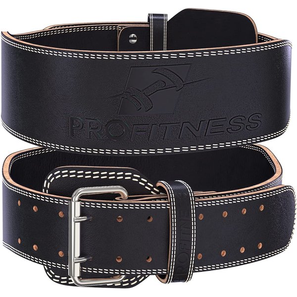 Leather Weight Lifting Belt for Men, Womens Weight Lifting Belts, Back Belt Weightlifting, Squat Belts for Men, Weight Training Belt, Deadlift Belt for Men, Clip Lifting Belt (Small, Black/White)