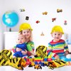 Sratte 55 Pieces Construction Vehicle Birthday Party Favors Supplies Set, Construction Theme Hats Goodie Bags Stickers Bracelets and Truck Toys Bulk for Kids Award Party Supplies