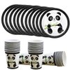 40 Pcs Black White Panda Party Supplies, Panda Disposable Tableware Set with Panda Plates Cups for Kids Baby Shower Birthday Decorations,for 20 guest