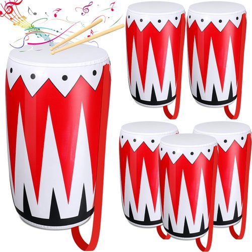 Libima 6 Pack Inflatable Instrument Toys Drum Music Instruments Party Props Decorations 80s 90s I...