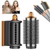 AFDD Anti-Flying Smoothing Nozzle and Round Volumizing Brush for Dyson Airwrap Styler HS01/HS05 Hair Smoothing Dryer Hair Volumizer Attachment (Gold)