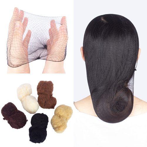WeKen Pack of 100pcs Hair Nets Invisible Elastic Edge Mesh 50cm 20" Black