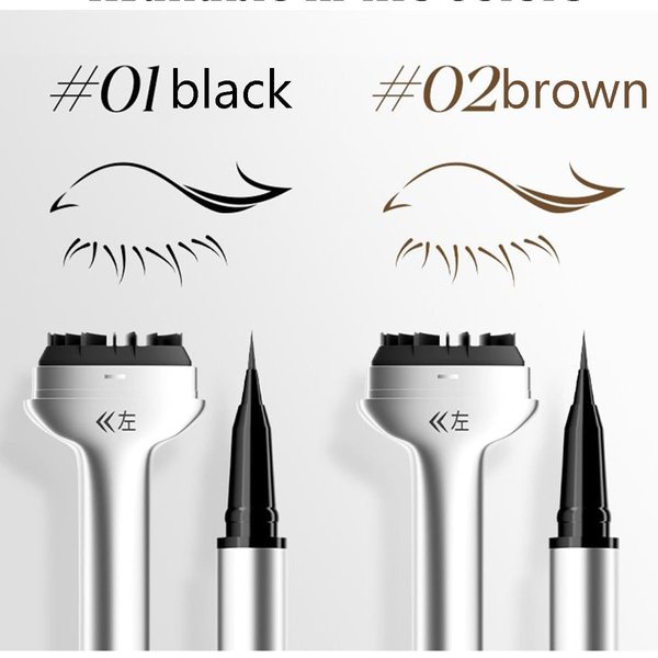 2-in-1 Waterproof Eyeliner and Lower Eyelash Stamp Kit,Lower Lash Stamp,Lower Eyelash Stamps Tool,Eye Makeup Tools,Lower Lash Stamp with Ink (Black)