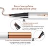 Eyebrow Pencil,3D Microblading Eyebrow Tattoo Pencil 4 Fork Tip,Eye Makeup Long-Lasting Waterproof & Smudge-proof Natural Eyebrow Hair Eyebrow Pencil (1#black)