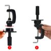 YANTAISIYU 2 Pieces Wig Mannequin Head Stand Cosmetology Manikin Head Stand Holding Clamp Mannequin Head Training Head Stand Adjustable Wig Head Holder Clamp (Black)