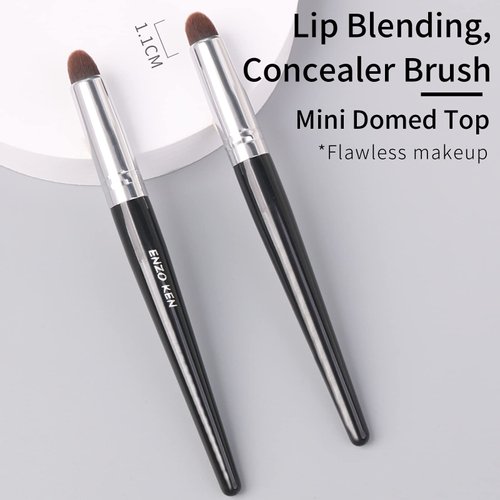 ENZO KEN Lip Brush, Lipstick Brush, Lip Blending Brush, Small Makeup Brush, Small Concealer Brush Under Eye, Concealer Blending Brush, Under Eye Concealer Brush - Black, L9B