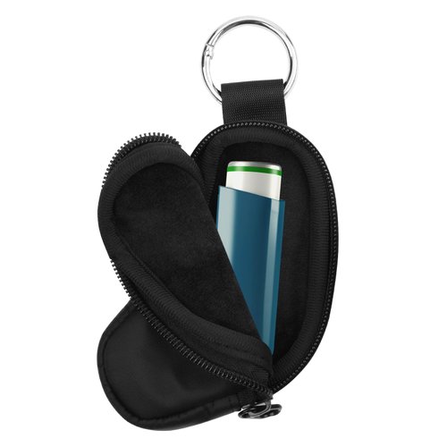 Beautyflier Asthma Inhaler Case Holder Travel Handy Mini Bag for Adults and Kids, Does Not Include Inhaler (Black)