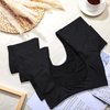 Janmercy 2 Pcs Sweat-Proof Underarm Vest for Women - Black, Short Sleeve, Washable & Reusable Crop Top