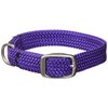 Mendota Pet Double Braid Collar - Satin Nickel - Dog Collar - Made in The USA - Purple , 9/16 in x 14 in Junior