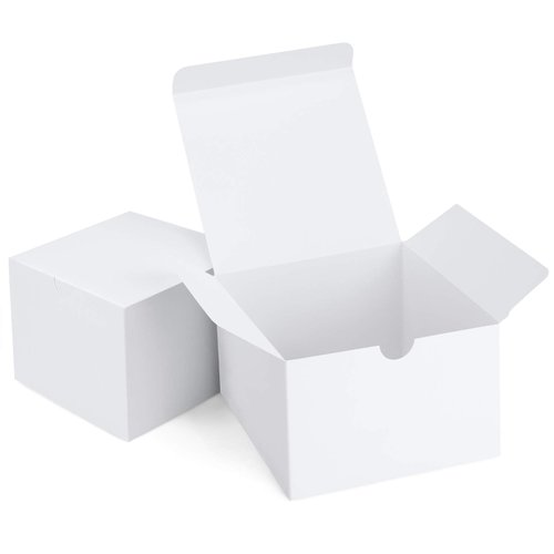 Eupako White Gift Boxes 5x5x3.5 25 Pack Kraft Paper Gift Boxes with Lids for Crafting, Gifts, Wedding, Birthday, Party, Cupcake