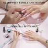 White French Tip, Jofay Fashion Press on Nails, 320Pcs Pink Long Square Nails, Pre-applied Tip Primer & Base Coat, Salon Fake Nails, 16 Sizes