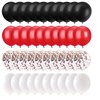 62Pcs Red and Black Balloons Kit - 12 Inches Red Black Party Decoration Balloons for Graduation Casino Theme Birthday Party Decorations Supplies