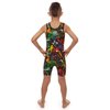 KO Sports Gear - Unisex Wrestling Singlet (Paint Splatter, Youth Medium)