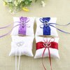 Yosoo 20cm×20cm Bridal Wedding Pocket Ring Pillow Cushion Bearer with Double Hearts Decoration, Blue