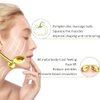 Yeamon Face Massager, Metal Face Roller Gua Sha Massage Tool for Face Neck Eye Body Skin Care, Facial Roller for Women(Gold)