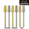 C & I Tapered Barrel Nail Drill Bit for Electric Nail Drill Machine of Nail Art (Grit Fine, Silver)