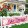 MEFENG Pink Little Miss Threenager Banner - Three Years Old Birthday Party Decor - 3rd Birthday Backdrop for Girl - Yard Sign Baby Shower Party Supplies - Lager Third Birthday Decorations -9.8x1.6 ft.