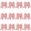 8 Inch Cheerleader Bows Ponytail Holder Solid Color Cheerleading Bows Hair Tie (Peach)
