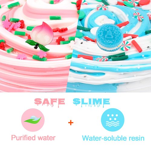 24 Pack Butter Slime Kit,Peach Charms Watermelon Slime,Super Soft and Non-Sticky, Stress Relief Toy Party Favors Birthday Gifts for Girls and Boys 6 7 8 9 10 11 12.Christmas Stocking Fillers.