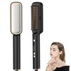 Hair Straightener Brush with Ceramic Coating, Hair Straightener Comb 6 Temps Settings up to 210-400F, 20s Fast Heating, Double Voltage 110-240V Travel Hair Straightener