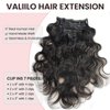 Body Wave Seamless Clip in Hair Extensions Human Hair, 12 Inch 80g 7pcs Natural Black Human Hair Clip in Extensions, Invisible PU Skin Weft Natural Remy Human Hair Extensions for Women Full Head