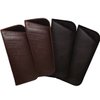 Calabria Slip-In Eye Glasses Case Faux Leather Felt Black Brown 4Pack Men Women Soft Eyeglasses Pouch Sunglasses Holder Bag