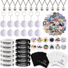 110 PCS Volleyball Party Favors Volleyball Key Chain Necklace Silicone Wristbands Stickers Goodie Bags Button Badges For Volleyball Club Party Favors Classroom Rewards Volleyball Theme party Supplies