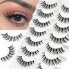NINGLASH Wispy Lashes False Eyelashes Natural Look Fake Eyelash 14mm Faux 3D Mink Lashes Strips 7 Pairs Cat Eye Lash Pack