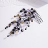 Missgrace Women Bridal Wedding Gold Red Black Side Crystal Hair Comb Special Occasion Headpiece Hair Accessories for Women (Black)