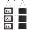 DLQuarts 5x7 Hanging Picture Frames Collage Wall Decor, 3-Opening Photo Frames 5x7 Without Mat & 3.5x5 with Mat, Rustic Wood 3-Frame, Weathered Black
