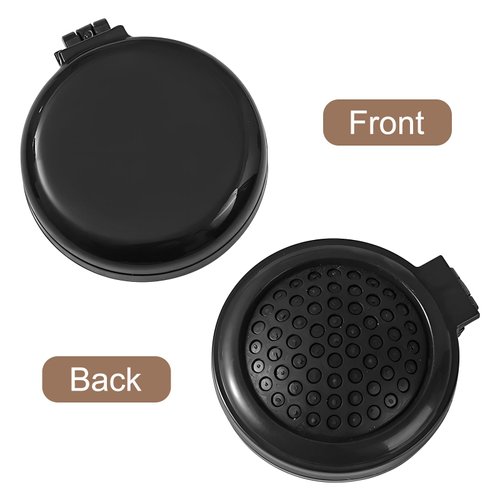 3-Pack Round Portable Folding Travel Hair Brushes with Built-in Mirror, Mini Hair Comb, Compact Size for Men, Women, and Girls