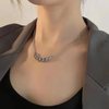 TseanYi Chunky Chain Pendant Necklace Silver Cuban Chain Necklace Curb Chain Classic Necklace Thick Chain Choker Necklace Boho Chunky Chain Clavicle Necklace Short Chain Necklace