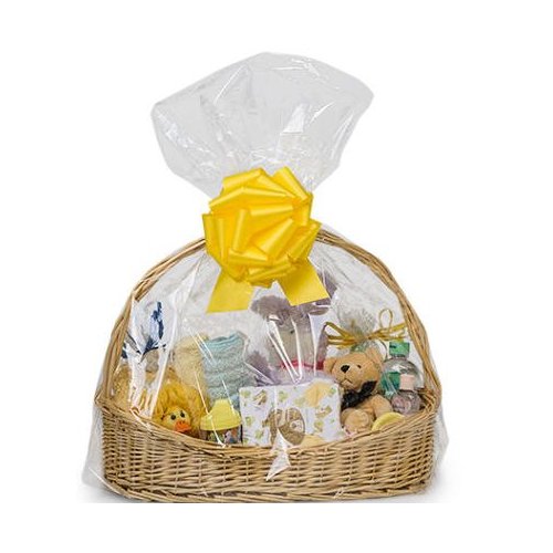 Cakesupplyshop BSK895HK Extra Thick 2mil 10pack Clear Cello/cellophane Bags Gift Basket Packaging Bags Flat- 24" X 30"