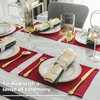 Home Brilliant Cloth Placemats Set of 4 Red Linen Placemats for Dinner Heat Resistant Dining Table Mats Kitchen Place Mats, Dark Red Burgundy