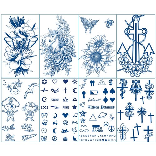 Aresvns Semi-Permanent Tattoos for Women & Girls, Realistic Temporary Tattoo Waterproof & Long-Lasting, 2 Weeks Fake Tattoo Stickers Christmas Gift