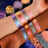 ecofavor Loose Glitter Eyeshadow Set - 2 Multichrome Eyeshadow Powder Pigment, 1 Chameleon Eyeshadow Brush, 1 Liquid Fixer, Holographic Sparkling Eye Shadows Duochrome Makeup