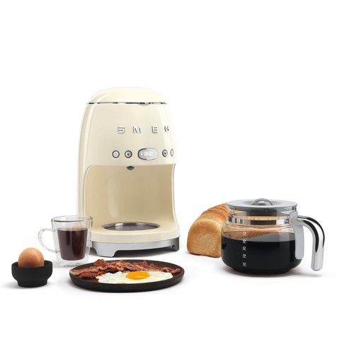 Smeg DCGC01 Jug for Overflow Coffee Maker DCF02 DCG01, Glass, Gray and Chrome