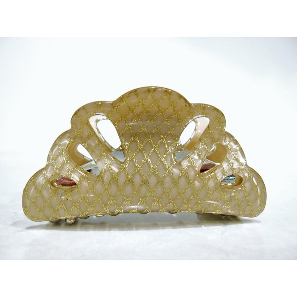 Generic Gold glitter hair claw clamp clip for fine thin hair