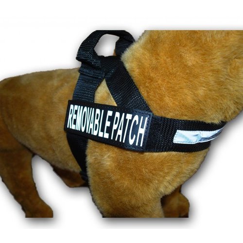 EMOTIONAL SUPPORT Nylon Strap Service Dog Harness No Pull Guide Assistance comes with 2 reflective EMOTIONAL SUPPORT removable patches. Please measure your dog before ordering.