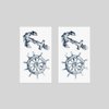 Oottati 2 Sheets Small Cute Temporary Tattoo Stickers Riding Boat Anchor Arm