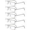 Eyekepper 5-Pack Stainless Steel Frame Half-eye Style Reading Glasses Readers Gunmetal