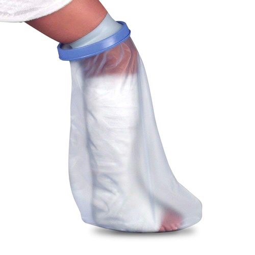 DMI Waterproof Cast Cover Wound Barrier and Bandage Protector Reusable with a Watertight Seal for Showers Baths & Pools Fits Adult Small Leg up to 23 Inches in Length, Short Leg