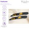 French Amie Rounded Oblong Small 2.5" Cellulose No Metal Set of 2 French Hair Slides Clips for Women Tige Boule Clasp Handmade Girls Side Slide-in Barrette Clip Paris Hair Accessories for Women Strong Hold No Slip Grip Fashion Durable and Styling, Made in