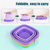Shindel 3PCS Foldable Buckets, Colorful Foldable Beach Bucket Collapsible Sand Bucket Water Bucket for Beach Fun Summer Vacation, Sand Toys for Toddlers, Travel Beach Toys