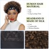 Quantum Love Short Human Hair Wigs Afro Curly Human Hair Headband Wig for Black Women Afro Puff Ombre Brown Headband Glueless Human Hair Wigs