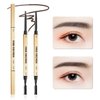 TORMEN 2PCS Micro Brow Pencil, Waterproof,Fine, Dual-Ended with Retractable Tip and Spoolie Brush Suitable for nique stylish,sophisticated brow effects for trend followers (Gray Brown & Deep Coffee)